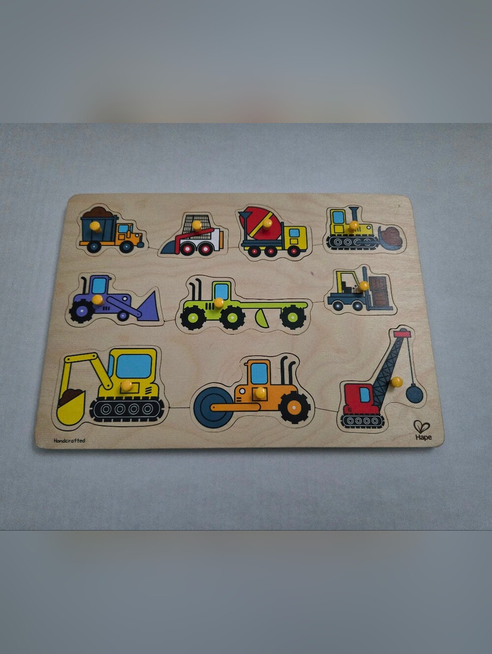 Hape Wooden Puzzle - Construction Vehicles
